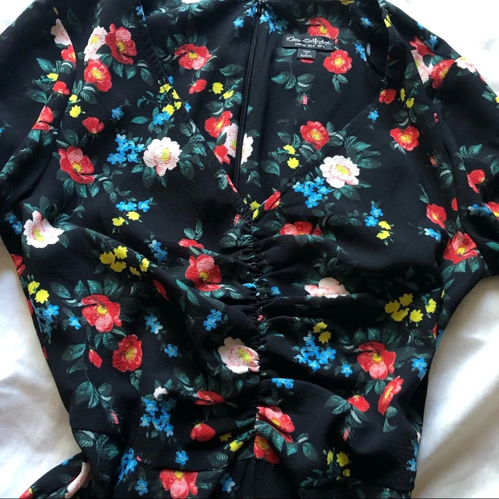 miss selfridge ⋆ ruched floral dress